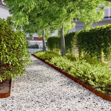 vidaXL Gazonrand 10 pcs 10 x 103 cm weervast staal Roestig, Tuin en Terras, Bielzen en Borduren, Verzenden, Nieuw