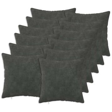 vidaXL Kussensloop 12 pcs HEERLEN Antraciet 45 x 45 cm, Verzenden