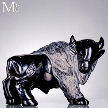 Grote diepzwarte vulkanische obsidiaan met hoogglans
