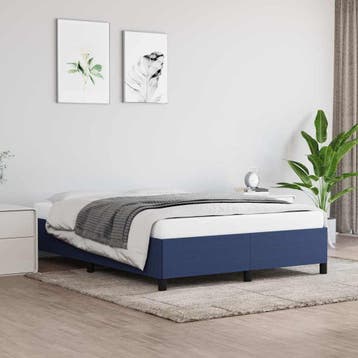 vidaXL Bedframe zonder matras stof blauw 140x200 cm, Verzenden