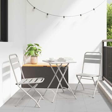 vidaXL Bistroset 3 st Beige Staal, Tuin en Terras, Verzenden, Nieuw