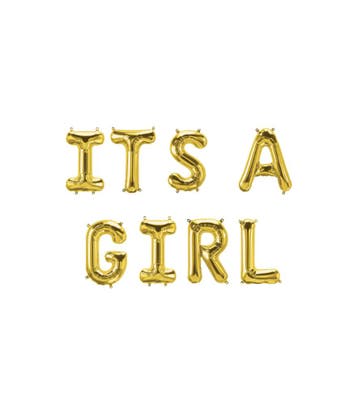 Gouden Ballonnen Set Its A Girl 1,9m, Verzenden