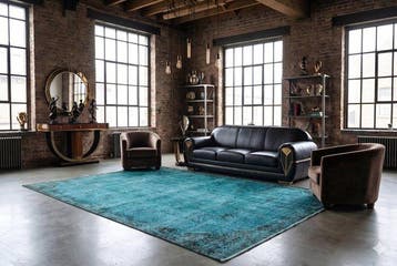 Blauwe vintage - Vloerkleed - 295 cm - 165 cm -