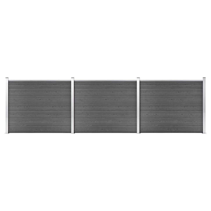 vidaXL Schuttingpanelenset 526x146 cm HKC zwart, Tuin en Terras, Tuinhekken en Hekwerk, Nieuw, Verzenden