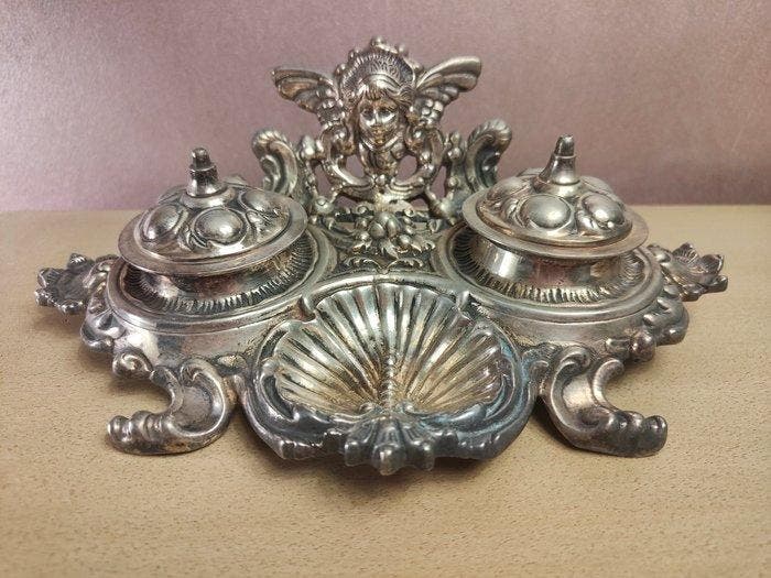 Inktpot - Silverplate, Antiek en Kunst, Curiosa en Brocante