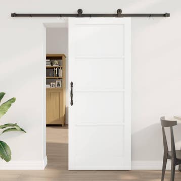 vidaXL Schuifdeur ORKDAL 83 x 202 cm Massief grenenhout Wit, Verzenden, Nieuw