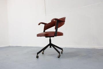 Chaise de bureau - Métal, simili-cuir - design italien