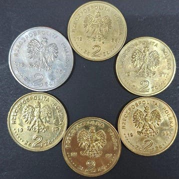 Polen. Set of 6 coins: 2 Zlotych 1995/1999 - Atlanta,
