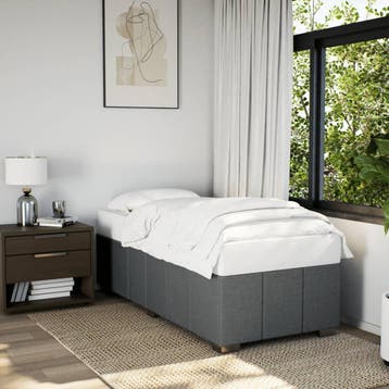 vidaXL Bedframe zonder matras 80x200 cm stof donkergrijs, Verzenden, Nieuw