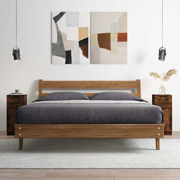 vidaXL Dressoir 30x30x70 cm bewerkt hout gerookt, Verzenden, Nieuw