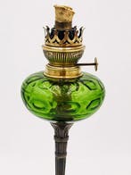 Lampe - Étain, Verre, Laiton - Lampe à pétrole L&B