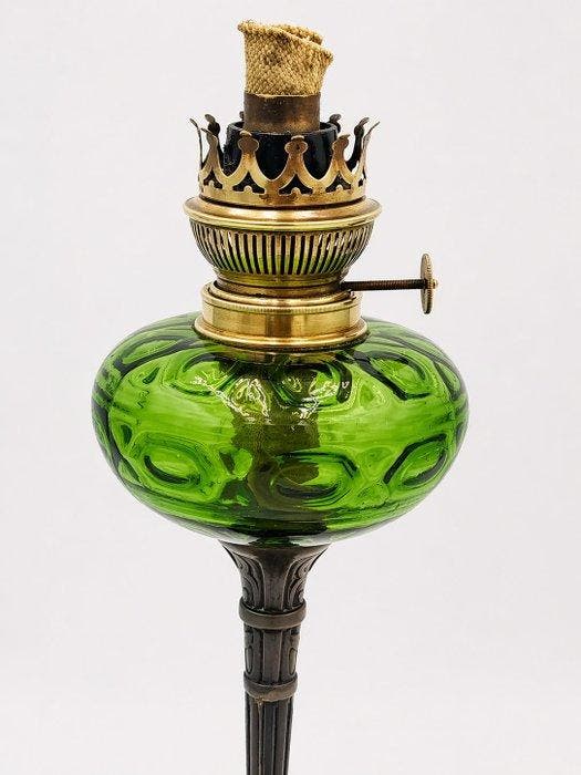 Lampe - Étain, Verre, Laiton - Lampe à pétrole L&B, Antiek en Kunst, Curiosa en Brocante