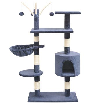 vidaXL Kattenkrabpaal met sisal krabpalen 125 cm donkerblauw, Verzenden