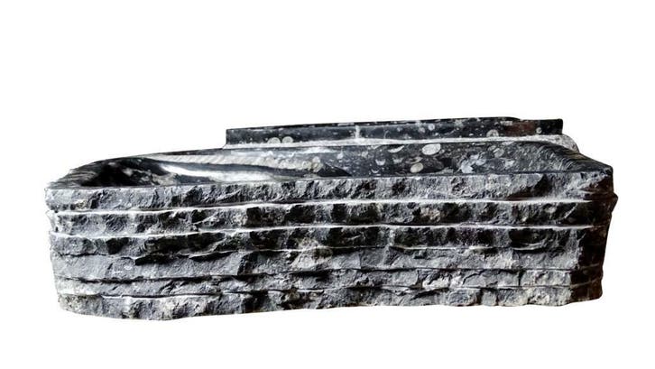 Sanifun Waskom Sancho orthoceras marmer zwart, Huis en Inrichting, Badkamer | Badtextiel en Accessoires, Overige typen