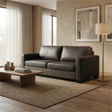 Leren bank Energy - 3 zits - Elegance Antracite, Huis en Inrichting, Nieuw, Ophalen of Verzenden, Modern, 200 tot 250 cm