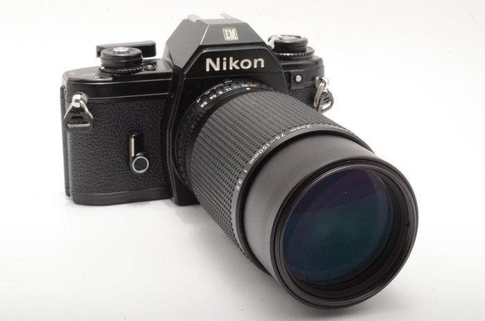 Nikon EM + SERIES E Zoom 75-150mm 1:3.5 Analoge camera, TV, Hi-fi & Vidéo, Appareils photo analogiques