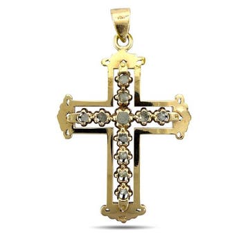 Pendentif - 14 carats Or jaune, Pendentif croix antique en