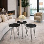 3 Side Tables – Marble Print - Bijzettafel - Metal/pb