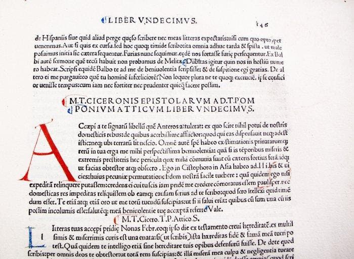 Cicero - [Incunable] Epistolae - 1499, Antiek en Kunst, Antiek | Boeken en Manuscripten