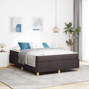 vidaXL Bedframe Donkerbruin 140 x 200 cm Stof, Verzenden, Nieuw