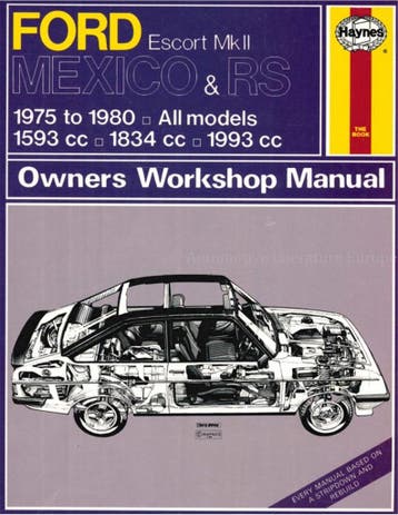 1975-1980 FORD ESCORT MK II, MEXICO & RS VRAAGBAAK ENGELS