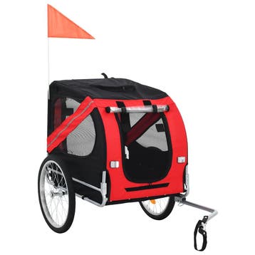 vidaXL Hondenfietstrailer rood en zwart, Verzenden, Nieuw