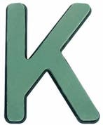 Letter k 30 x 20 cm premier met plastic bodem