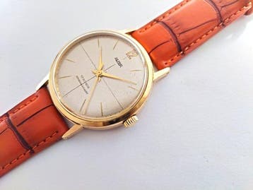 Aplha - Stossgesichert - Germany - gold plated - mens -, Nieuw