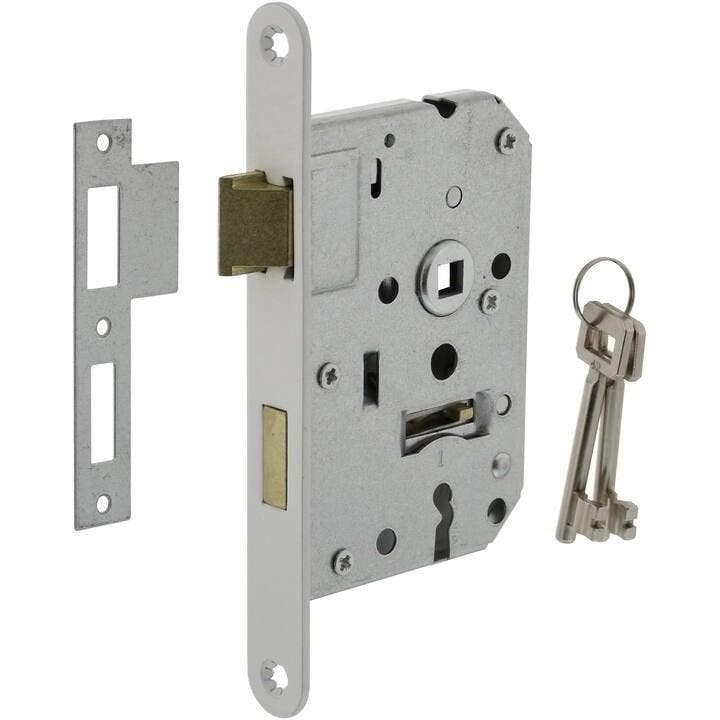 Woningbouw klavier dag- en nachtslot wit 55mm - voor binn..., Doe-het-zelf en Bouw, Hang- en Sluitwerk, Slot, Nieuw, Overige materialen