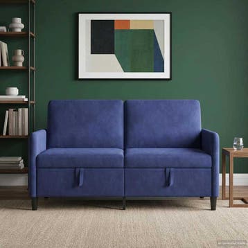 vidaXL Sofa met Opbergruimte Politieblauw 152 x 78 x 87 cm, Huis en Inrichting, Verzenden, Nieuw