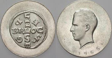 Zilver medaille 1965 Belgie-koenigreich Baudouin 1951-1993, Verzenden