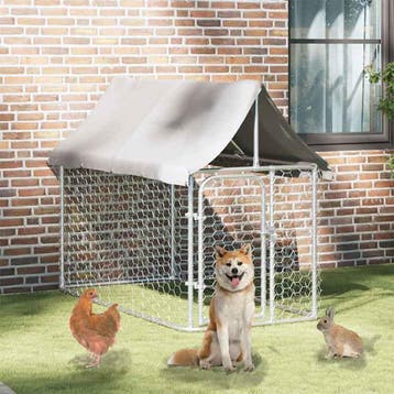 vidaXL Hondenkennel voor buiten met dak 200x100x150 cm, Verzenden, Nieuw