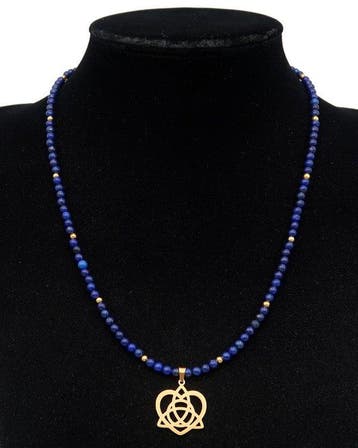 Lapis lazuli - Halsketting met Keltische Triquetra - Het