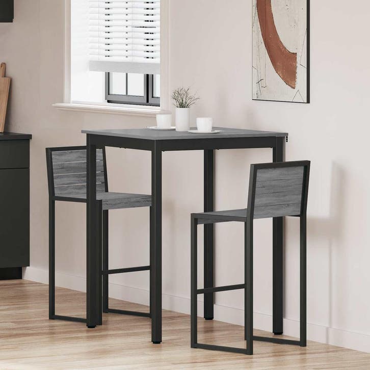 vidaXL Staande Bartafel Bewerkt hout Vierkant, Huis en Inrichting, Tafels | Eettafels, Nieuw, Verzenden