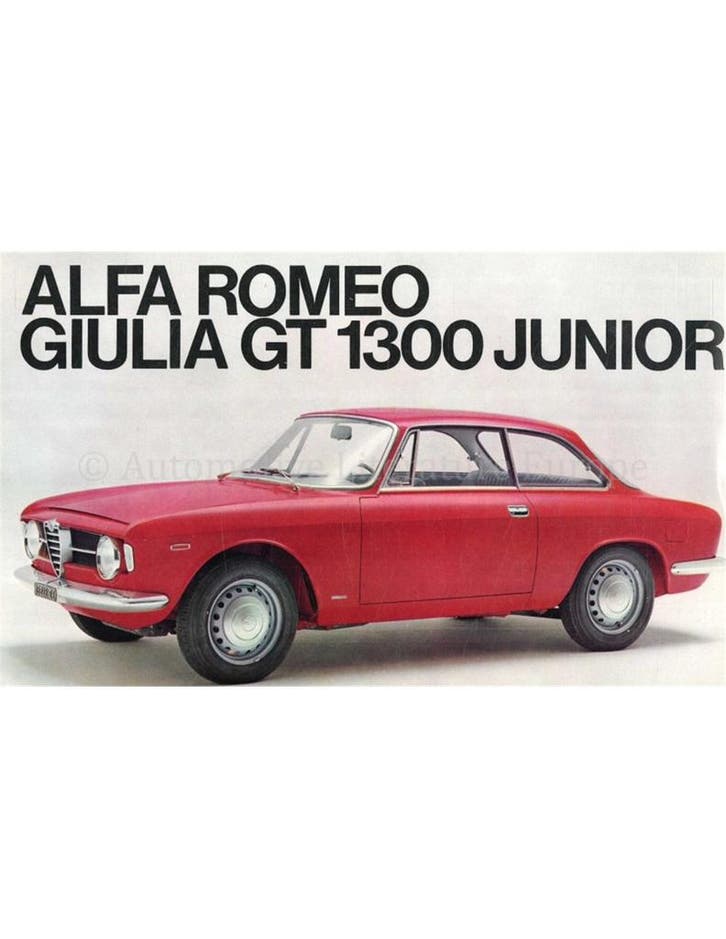1966 ALFA ROMEO GIULIA GT 1300 JUNIOR BROCHURE FRANS, Livres, Autos | Brochures & Magazines