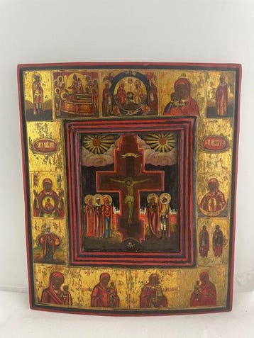 Icoon - Kruisiging van Christus - Hout