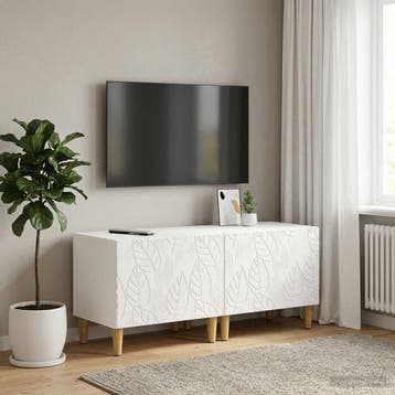 vidaXL Tv-meubel Wit Bewerkt hout, Verzenden, Nieuw