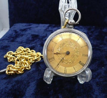 Gold Dial - Silver Key Pocket watch - 1850-1900