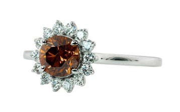 Zonder minimumprijs - Ring - 14 karaat Witgoud, Natuurlijke