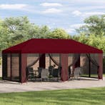 vidaXL Tuinpaviljoen 6 x 3 m Bordeauxrood Polyester en Staal, Verzenden, Nieuw