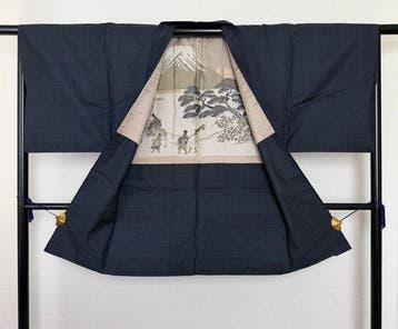 Vintage herenkimono en haori-jas-set - Zijde - Japan - Late