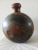 Indiase waterkan met handgeschilderde Mughal scène. - Tin,