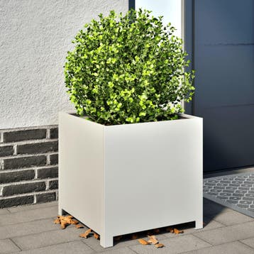 vidaXL Plantenbak 50x50x50 cm staal wit, Verzenden