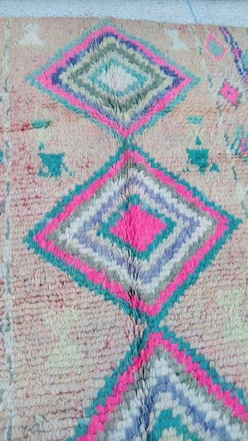 Moroccan Berber Rug – Wool – Colourful Diamonds and Chevron, Nieuw