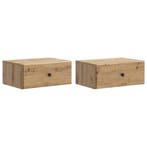 vidaXL Muurbevestigde Nachttafel 2 pcs Artisanaal eiken, Verzenden, Nieuw