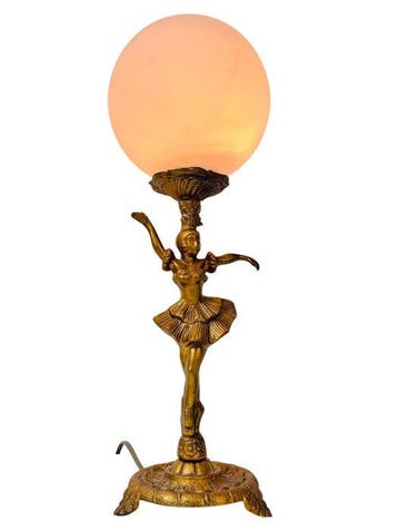 Lampe de table - Lampe de table vintage art déco en laiton