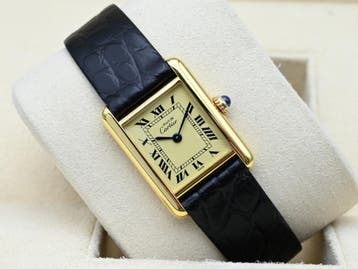 Cartier Tank Ref. 5057001 Year 1990s (Box), Overige merken, Leer, Polshorloge, Ophalen of Verzenden