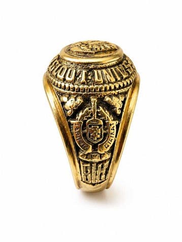 Ring - 14 karaat Geel goud - College-afstudeerring, Nieuw