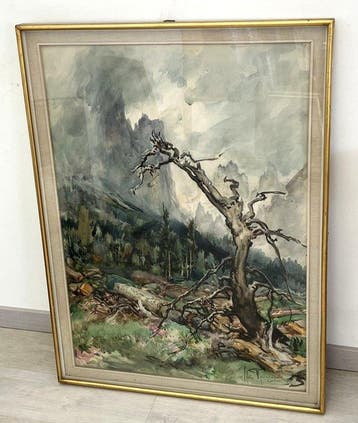 Aldo Raimondi (1902-1998) - Scorcio paesaggistico Cortina