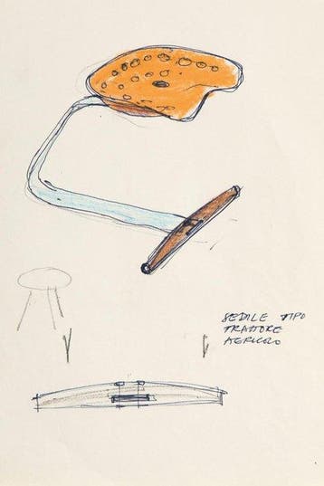 Zanotta - Achille Castiglioni - Mezzadro - Tabouret - Hêtre